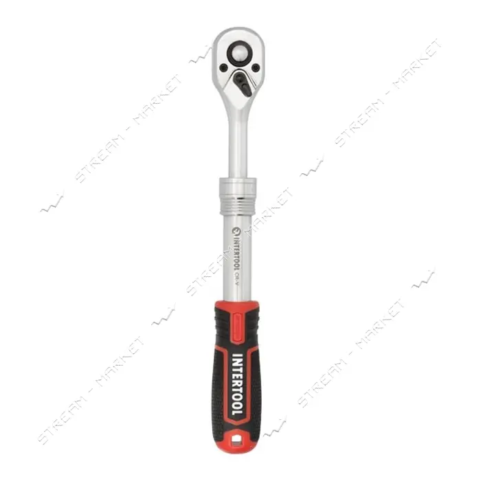 Рукоятка с храповым механизмом Intertool ET-8005 телескопическая 3/8" 72 зуба Storm