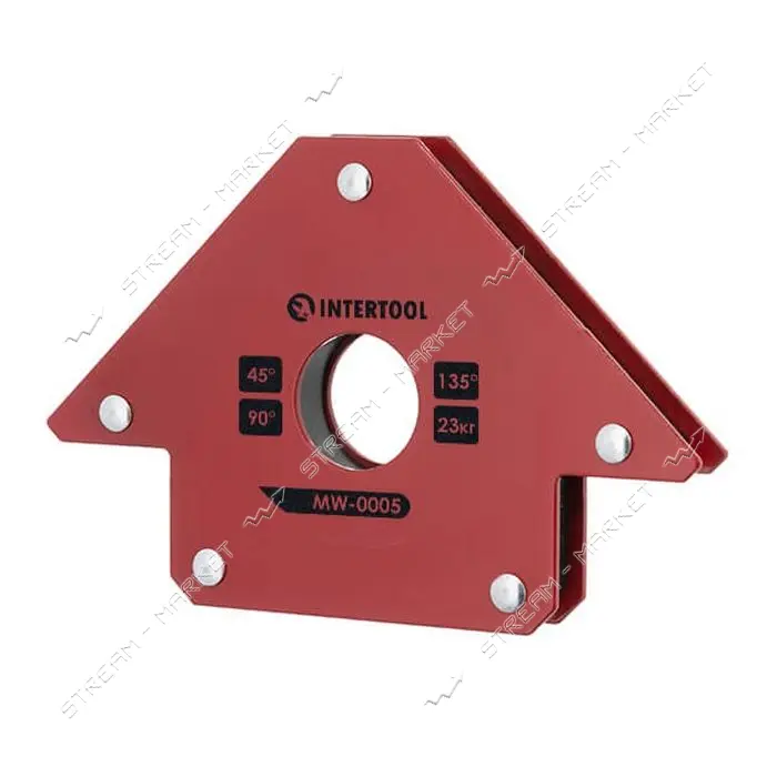 Держатель магнитный для сварки стрела Intertool MW-0005 45 9013523кг 90х100х17мм