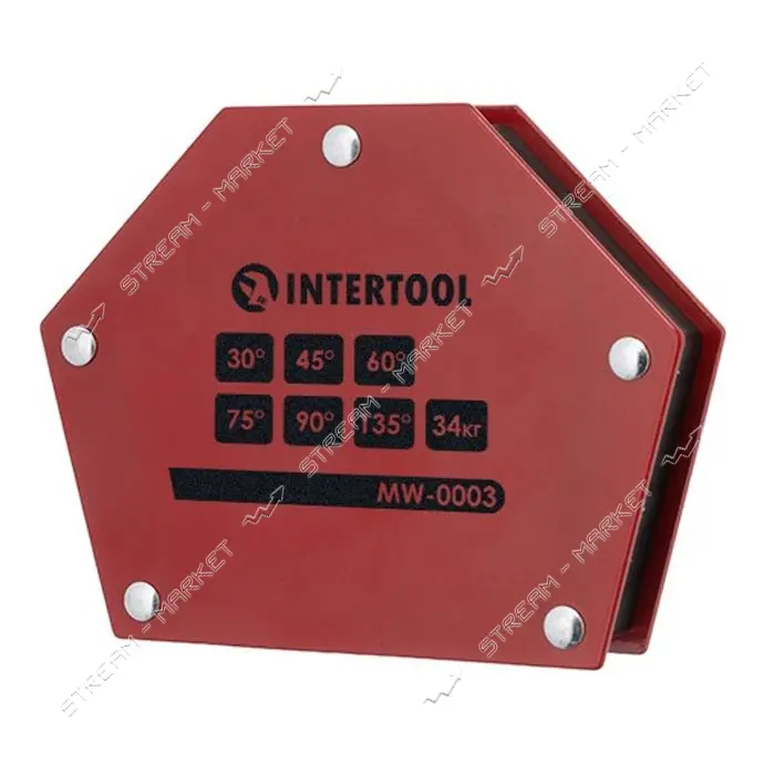 Держатель магнитный для сварки трапеция Intertool MW-0003 30 45 60 75 90 135 34кг 145               