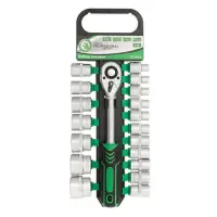 Набор головок Intertool ET-6019 1/2" 8-32мм с рукояткой с храповым механизмом 72 зуба 19шт          