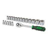 Набор головок Intertool ET-6019 1/2" 8-32мм с рукояткой с храповым механизмом 72 зуба 19шт