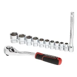 Набор головок Intertool ET-8013 3/8" 10-24мм удлинитель рукоятка с храповым механизмом 72 зуба