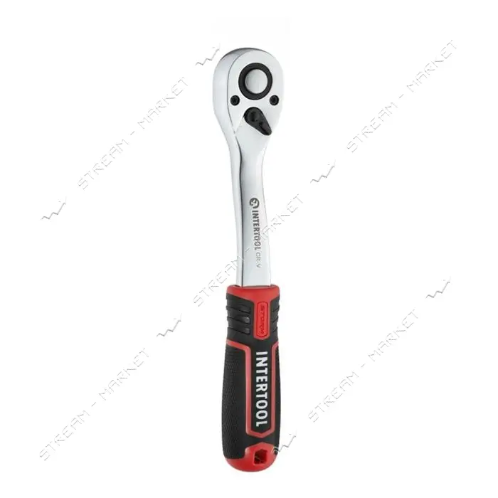 Набор головок Intertool ET-8014 1/2" 10-24мм удлинитель рукоятка с храповым механизмом 72 зуба      