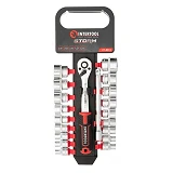 Набор головок Intertool ET-8015 3/8" 6-24мм удлинитель рукоятка с храповым механизмом 72 зуба 2