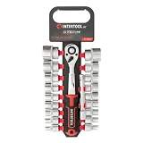 Набор головок Intertool ET-8016 1/2" 8-32мм удлинитель рукоятка с храповым механизмом 72 зуба 2