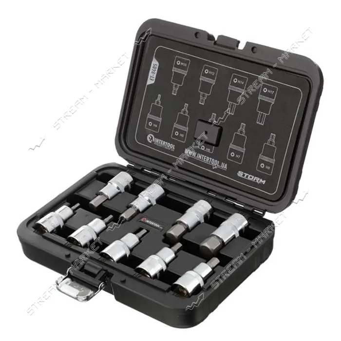 Набор бит Intertool ET-8405 Hex 1/2" 4-17 55мм S2 Storm                                             