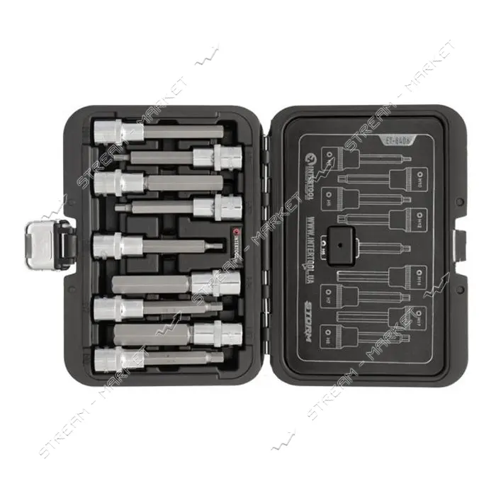 Набор бит Intertool ET-8406 Hex 1/2" 4-17 100мм S2 Storm                                            