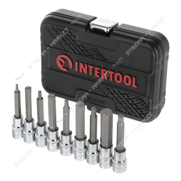 Набор бит Intertool ET-8406 Hex 1/2" 4-17 100мм S2 Storm                                            