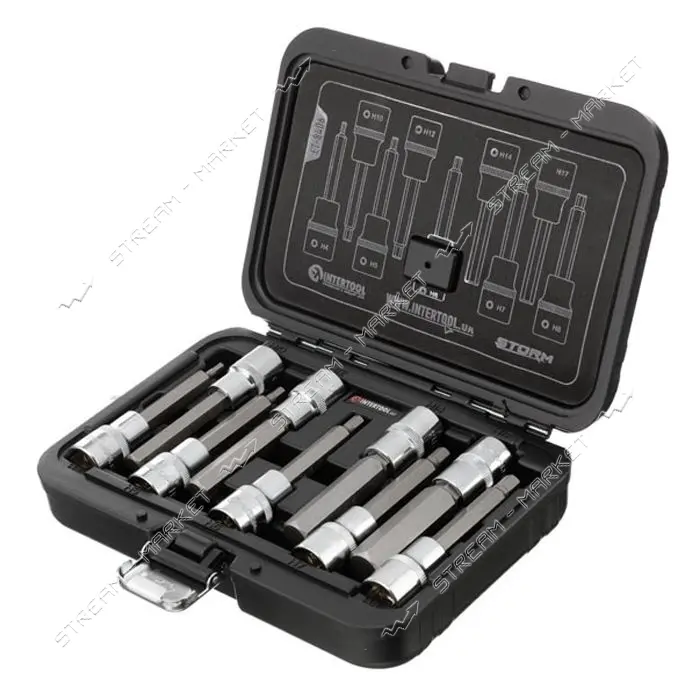 Набор бит Intertool ET-8406 Hex 1/2" 4-17 100мм S2 Storm                                            