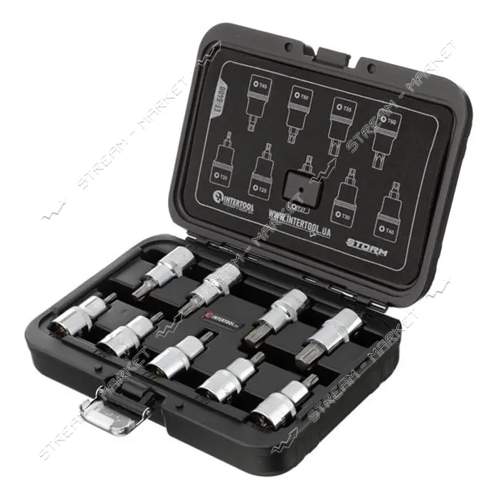 Набор бит Intertool ET-8400 Torx 1/2" T20-T60 55мм S2 Storm                                         