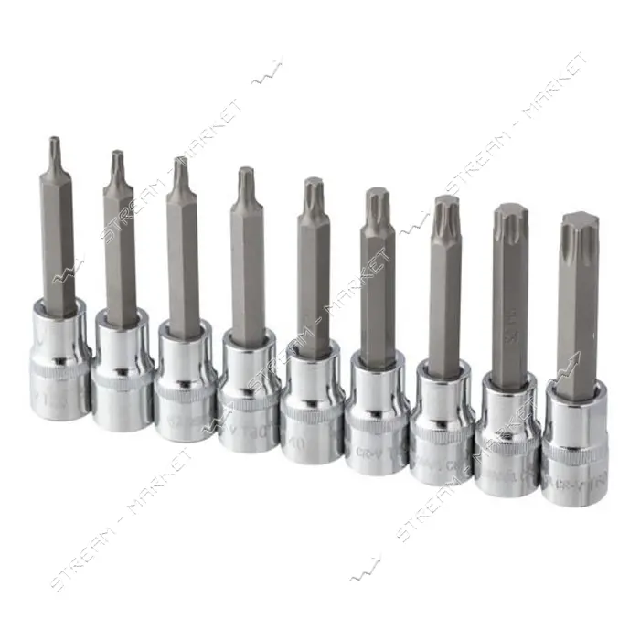 Набор бит Intertool ET-8401 Torx 1/2" T20-T60 100мм S2 Storm                                        