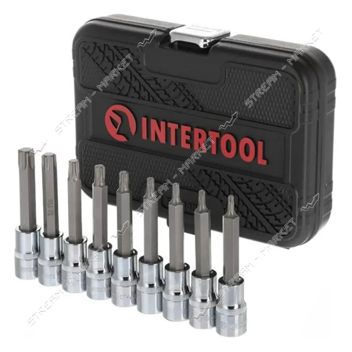 Набор бит Intertool ET-8401 Torx 1/2" T20-T60 100мм S2 Storm                                        
