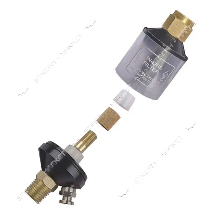Мини фильтр для покрасочного пистолета Intertool PT-1403 1/4" в металлическом корпусе картридж-пено 