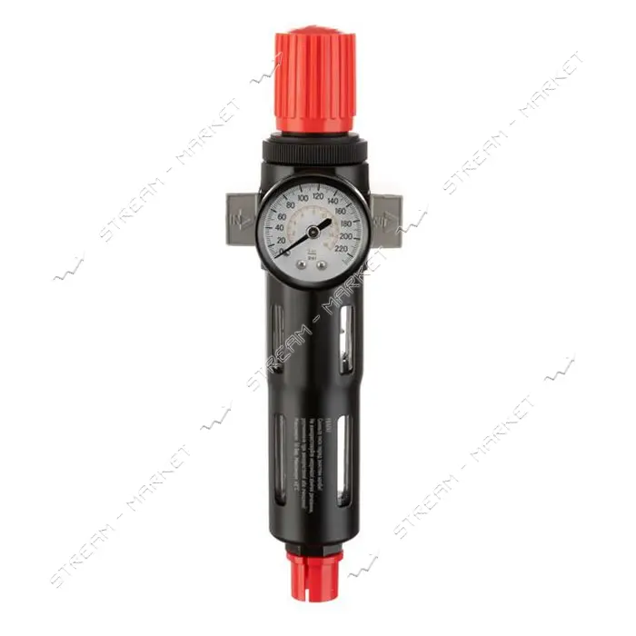 Фильтр для очистки воздуха с редуктором Intertool PT-1419 1/4" 5мкм 1200л/мин металл профессион.    