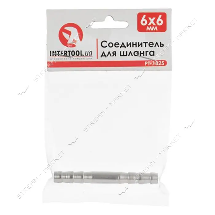 Соединитель для шланга Intertool PT-1825 6х6мм                                                      