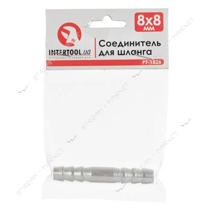 Соединитель для шланга Intertool PT-1826 8х8мм