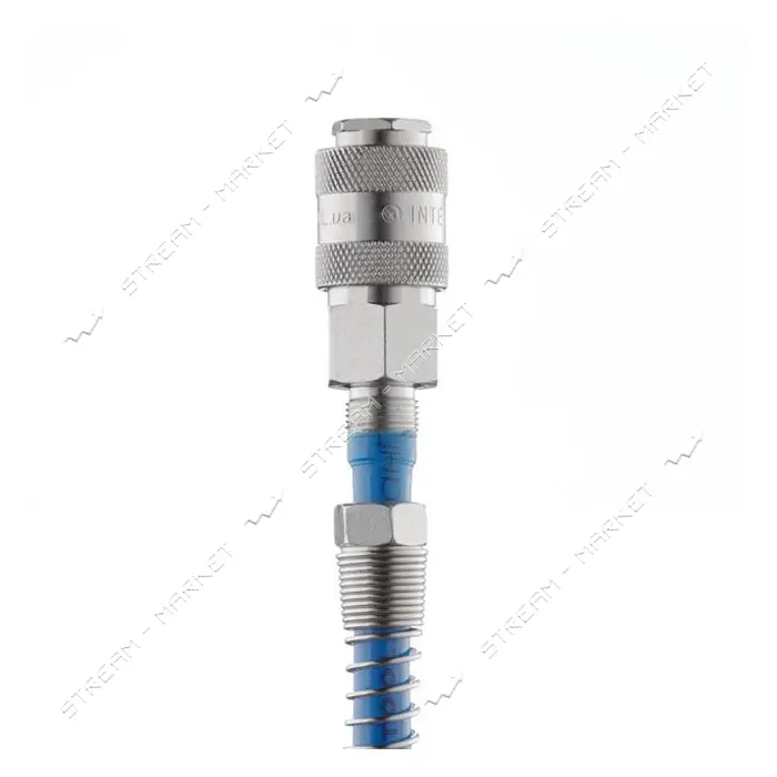 Быстроразъемное соединение Intertool PT-1831 с пружиной для спиральных и прямых шлангов 6.5х10мм