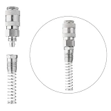 Быстроразъемное соединение Intertool PT-1831 с пружиной для спиральных и прямых шлангов 6.5х10мм