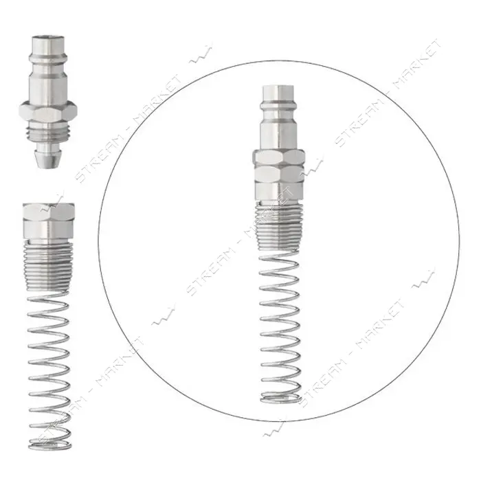 Переходник с пружиной со спирального или прямого шланга Intertool PT-1836 6.5х10мм на ответную часть
