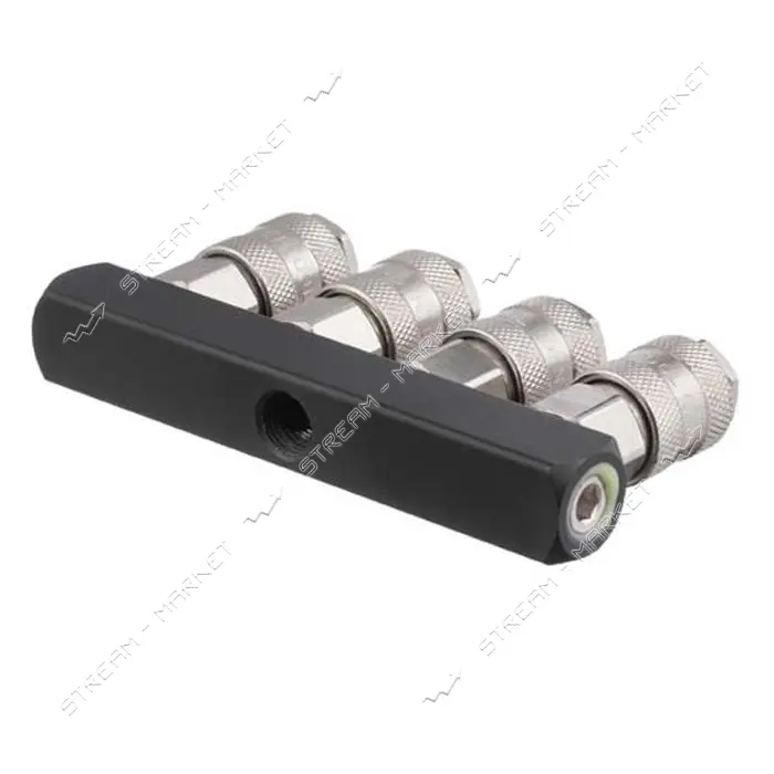 Разветвитель воздуха Intertool PT-1856 1/4" на 4 выхода прямой с быстроразъемными соединениями 10