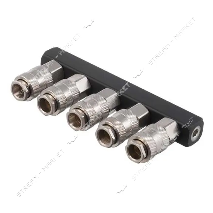 Разветвитель воздуха Intertool PT-1857 1/4" на 5 выходов прямой с быстроразъемными соединениями 1   