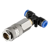 Тройник на шланг Intertool PT-1868 8мм и быстроразъемное соединение к набору для продува кабины груз