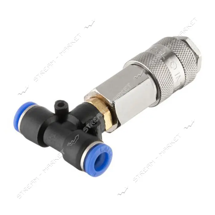 Тройник на шланг Intertool PT-1868 8мм и быстроразъемное соединение к набору для продува кабины груз