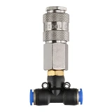 Тройник на шланг Intertool PT-1868 8мм и быстроразъемное соединение к набору для продува кабины груз