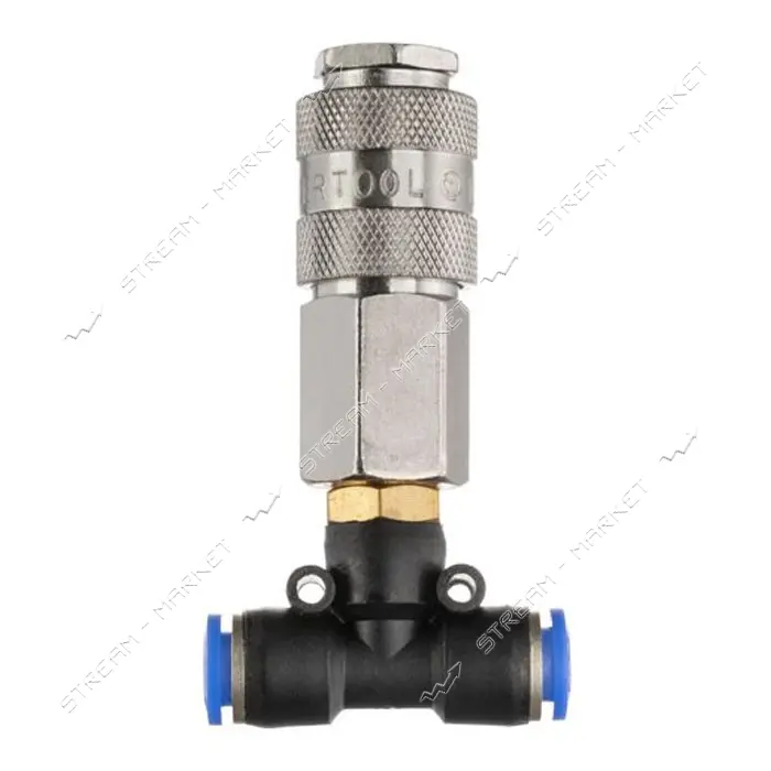 Тройник на шланг Intertool PT-1868 8мм и быстроразъемное соединение к набору для продува кабины груз