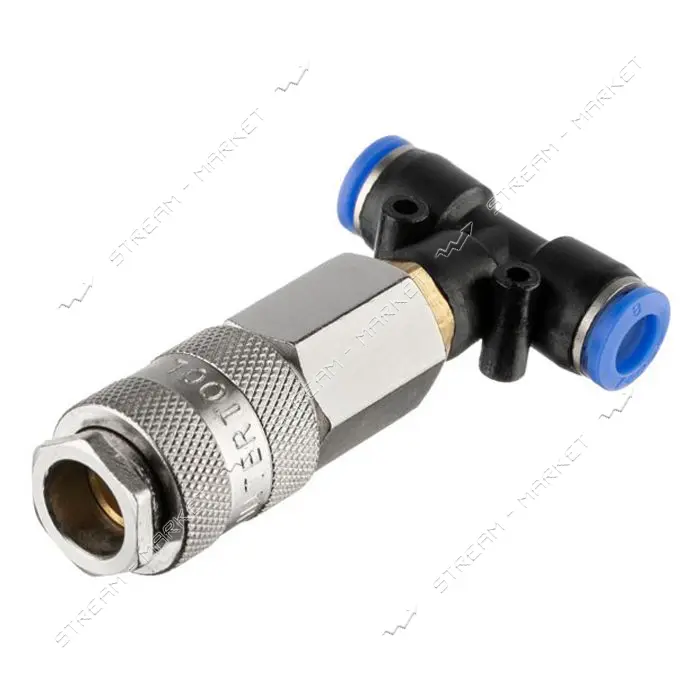 Тройник на шланг Intertool PT-1868 8мм и быстроразъемное соединение к набору для продува кабины груз