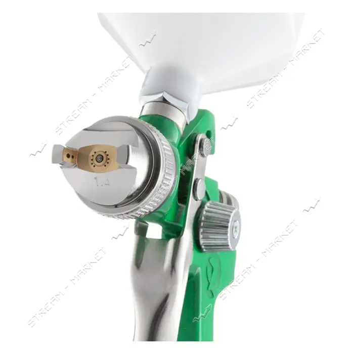 Краскопульт пневматический Intertool PT-0118 HVLP форсунка 1.4мм верхний пластиковый