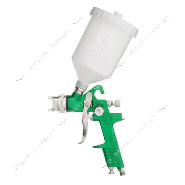 Краскопульт пневматический Intertool PT-0120 HVLP форсунка 2.0мм верхний пластиковый
