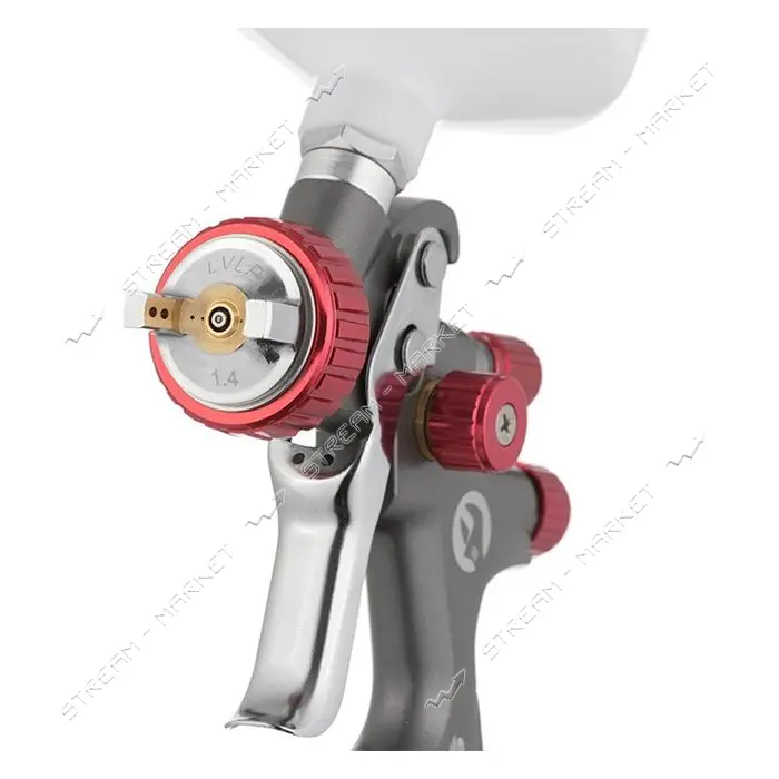 Краскопульт пневм. Intertool PT-0144 LVLP TEFLON профессиональный форсунка 1.4мм верхний