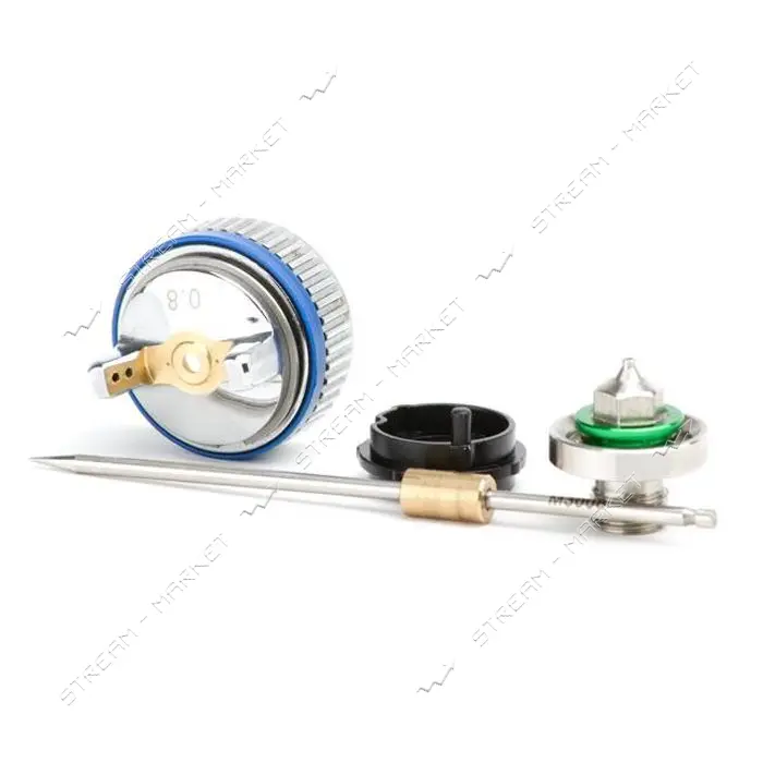 Комплект форсунки Intertool PT-2105 0.8мм для краскоп. PT-0128 дюза воздуш головка игла             