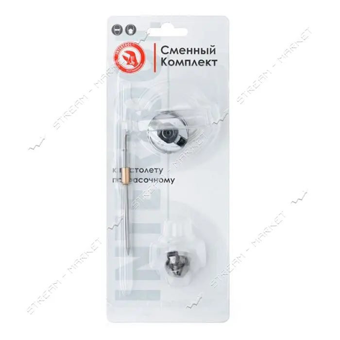 Комплект форсунки Intertool PT-2107 0.8мм для краскоп.PT-0129 дюза воздушная головка игла