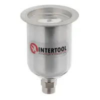 Бачок металлический для HVLP мини Intertool PT-1903 с внутренней резьбой M14x1 125мл                
