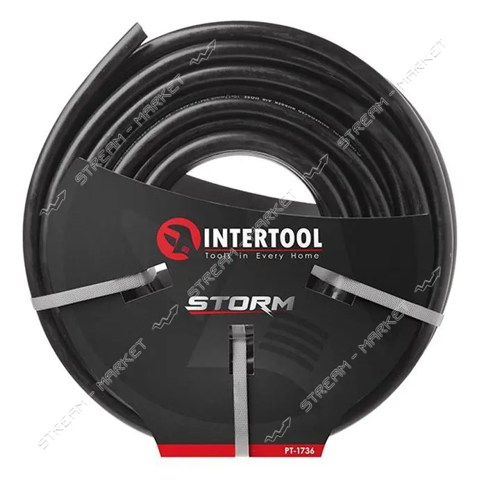 Шланг резиновый Intertool  PT-1736 воздушный армированный 20атм 10х17мм 50м                         