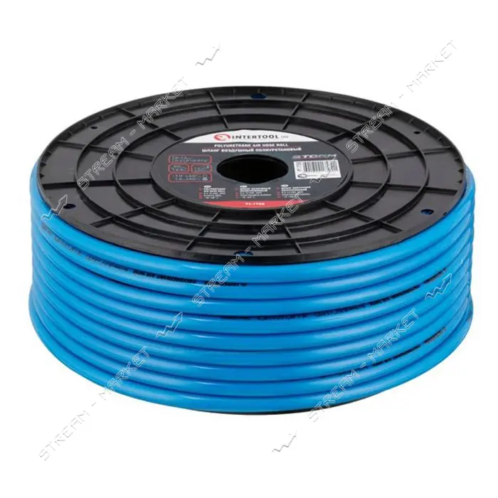 Шланг прямой полиуретановый Intertool PT-1758 8x12мм 50м пластиковая бобина Storm                   