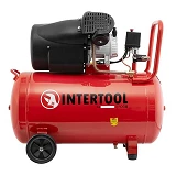 Компрессор Intertool PT-0005 100л 2.23кВт 220В 8атм 354 л/мин 2 цилиндра