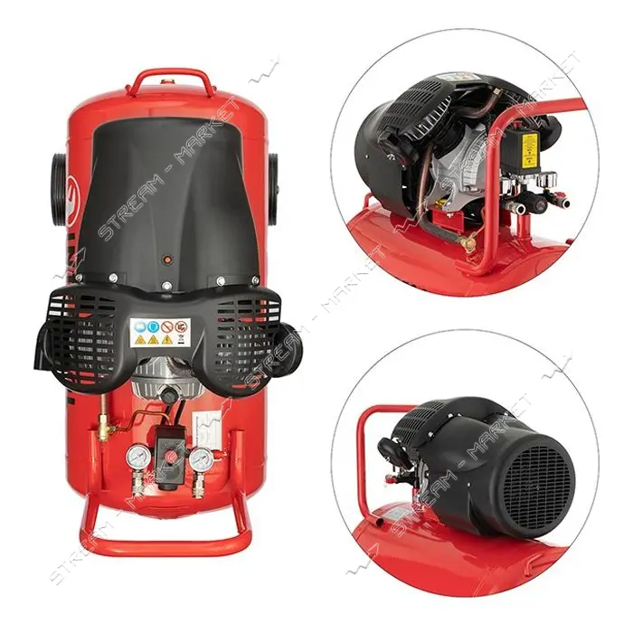 Компрессор Intertool PT-0005 100л 2.23кВт 220В 8атм 354 л/мин 2 цилиндра