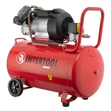 Компрессор Intertool PT-0008 100л 3кВт 220В 8атм 420 л/мин 2 цилиндра                               
