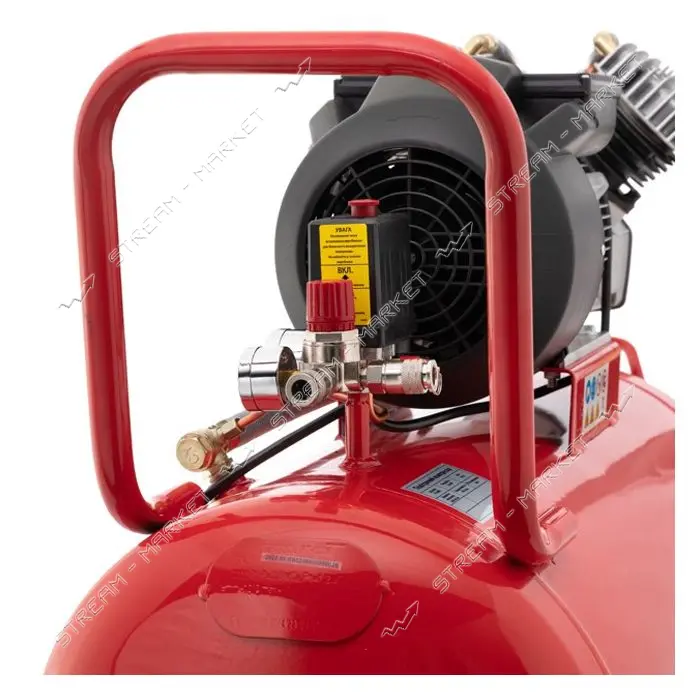 Компрессор Intertool PT-0008 100л 3кВт 220В 8атм 420 л/мин 2 цилиндра                               