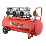 Компрессор Intertool PT-0024 100л 3х0.75кВт 220В 8атм 415 л/мин малошумный безмасляный 6 цилиндр    