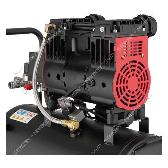 Компрессор Intertool PT-0026 24л 1.1кВт 220В 8атм 160л/мин 1400об/мин малошумный безмасляный        