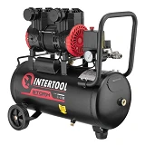 Компрессор Intertool PT-0029 24л 1.1кВт 220В 8атм 200 л/мин 2800об/мин безмасляный 2 цилиндра