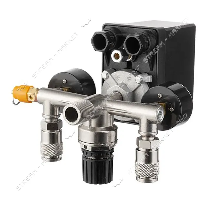 Прессостат Intertool PT-9097 380В блок автоматики компрессора 10 bar в сборе прессостат редуктор
