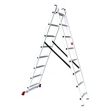 Лестница алюминиевая Intertool LT-0208 2-х секционная универсальная раскладная 2x8 ступенек 3.69м