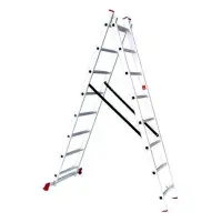 Лестница алюминиевая Intertool LT-0208 2-х секционная универсальная раскладная 2x8 ступенек 3.69м   