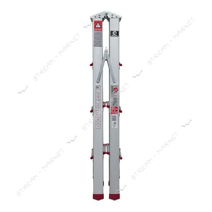 Стремянка алюминиевая двухсторонняя Intertool LT-1104 4 ступени высота 880мм                        