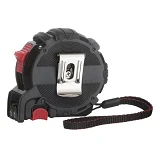Рулетка Intertool MT-0825 с метал.полотном покрытым нейлоном и магнитами на зацепе 5м х 19мм Storm